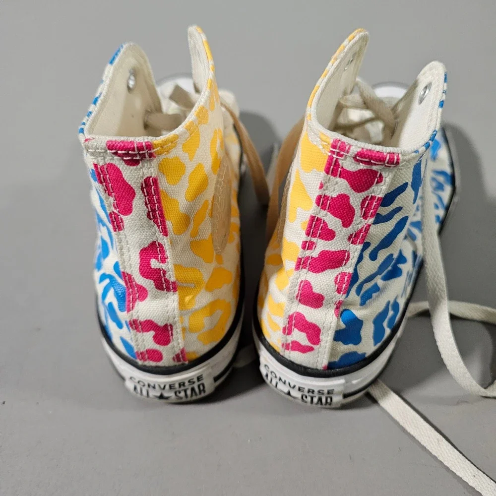 Converse Chuck Taylor High Top Junior 4 Multicolor Leopard Print Sneaker 672089F